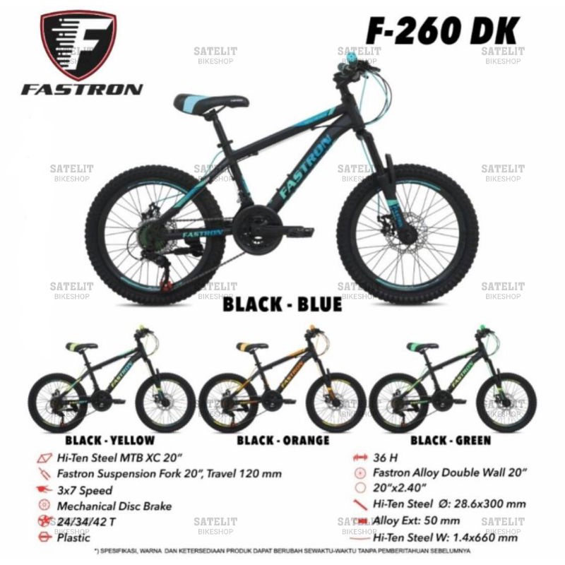 Sepeda Gunung MTB Mountain Bike Fastron F-260 DK Ukuran 20 Inch