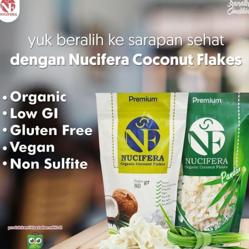 

COCONUTS FLAKES ORIGINAL NUCIFERA / KELAPA SLICE KERING CEMILAN DIET SEHAT