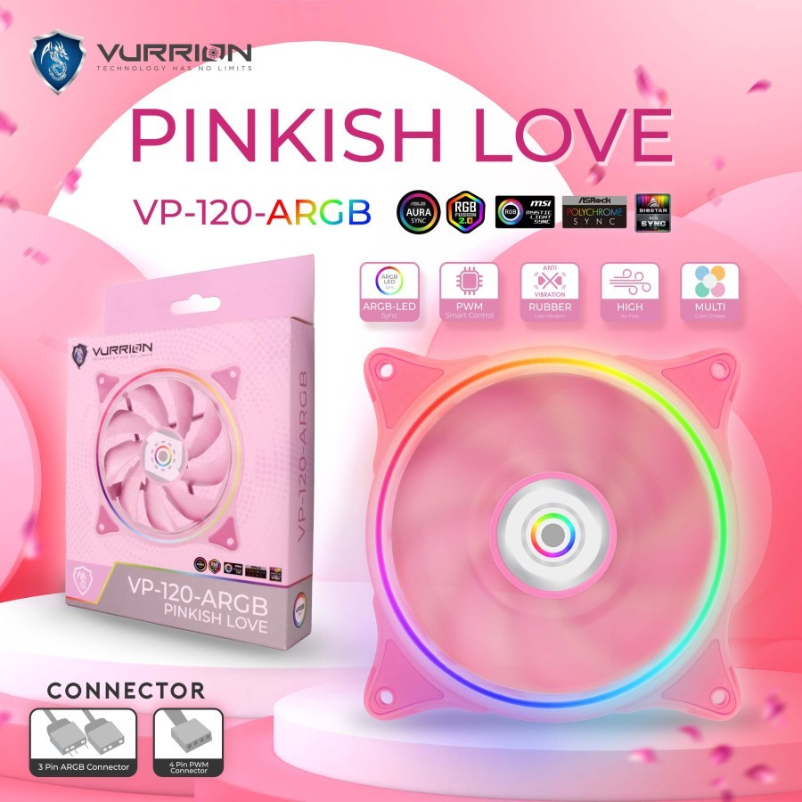 FAN / FAN CASING / FAN COOLER - VURRION PINKISH LOVE FAN ARGB