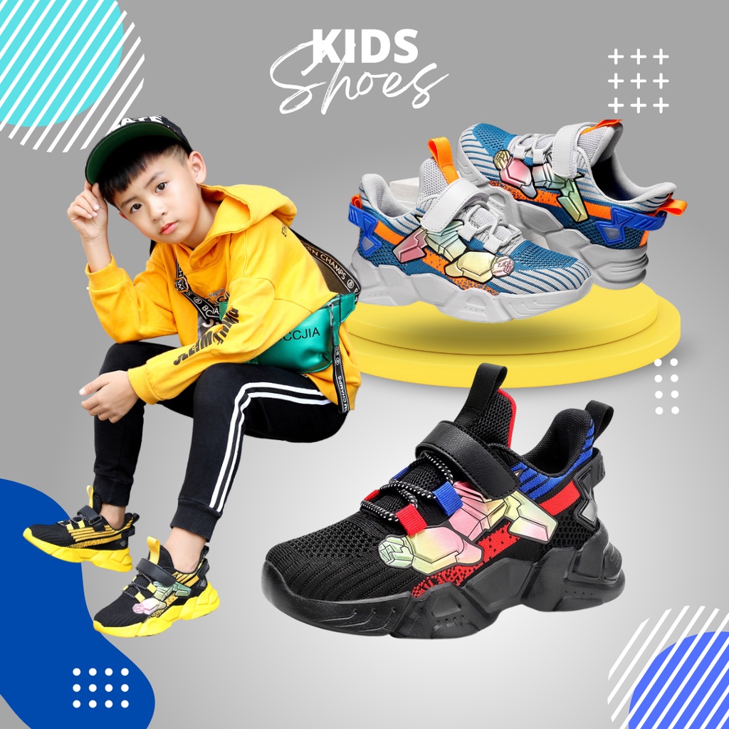 littlekiddoss Sepatu Sneakers Anak Laki-Laki Import Sepatu Kets Anak Cowok Ringan Size 34-40 SH2229