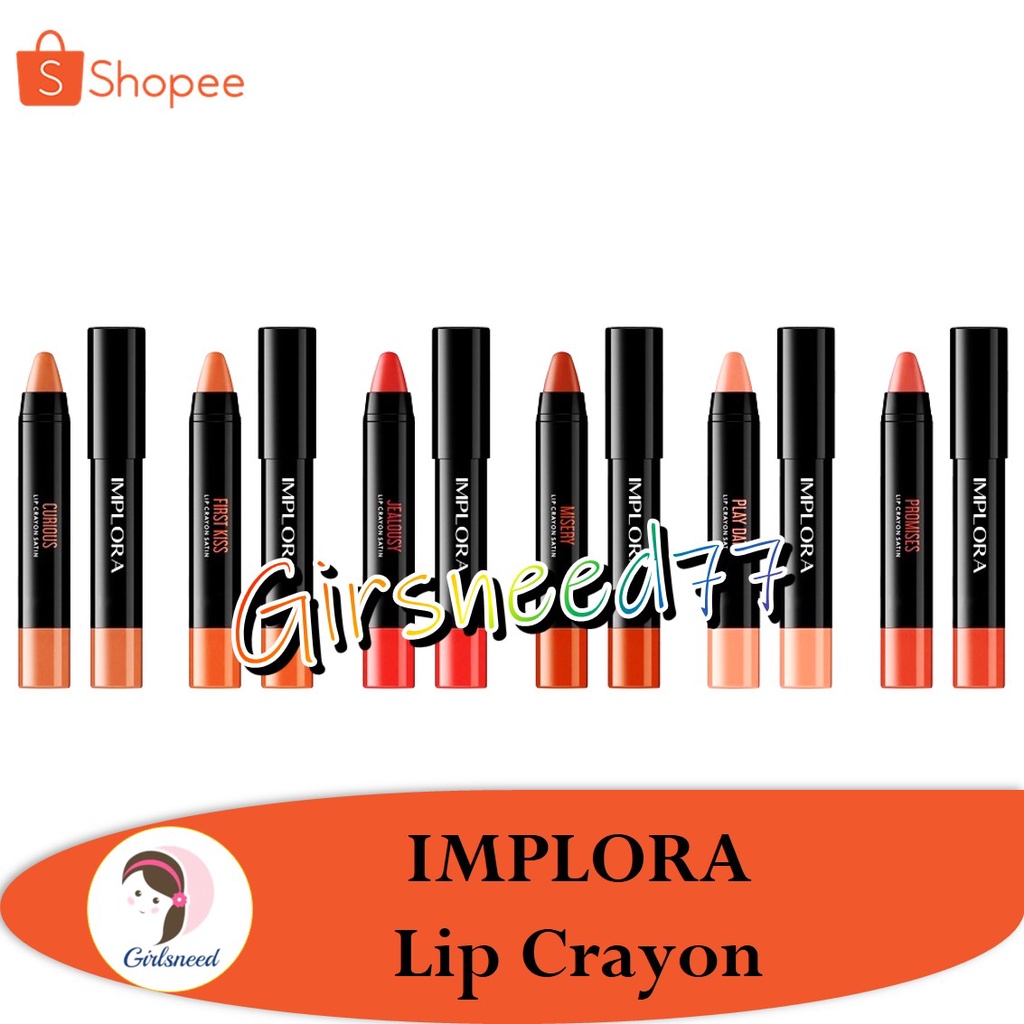 IMPLORA Lip Crayon 6 Warna GIRLSNEED77