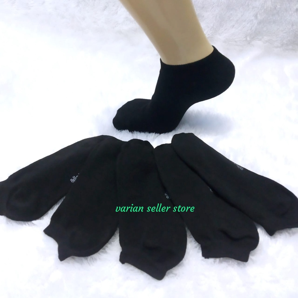 kaos kaki pria pendek hitam polos mata kaki ankle karet tebal sport bahan katun murah