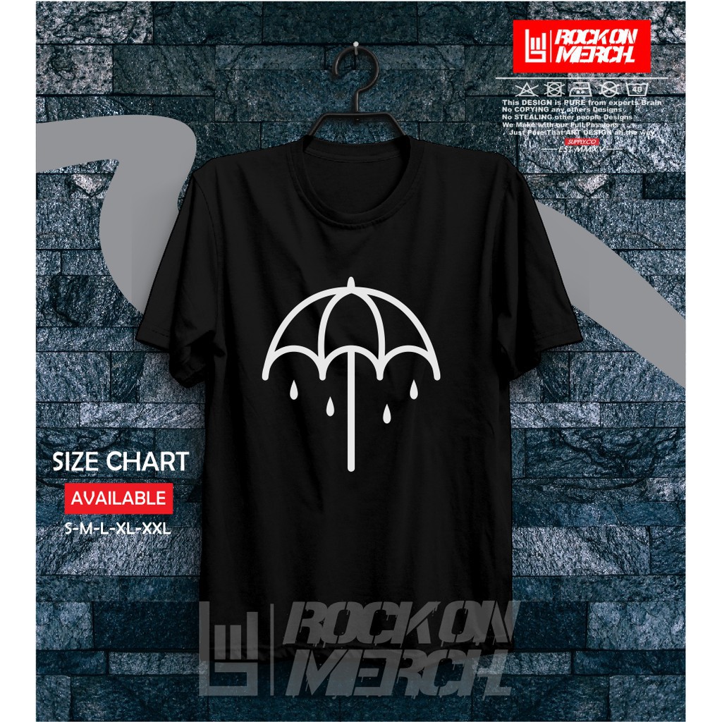 Kaos Baju Musik BMTH Bring Me The Horizon Umbrella Logo Kaos Musik -Rock On -provermerch