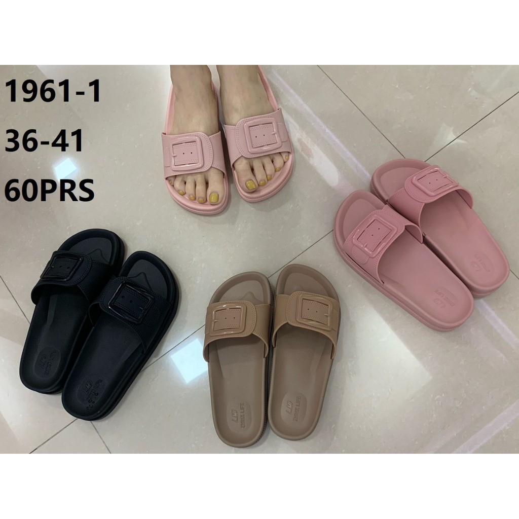 Balance 1961 1 Sandal Wanita Slop BLC Motif Belt Cantik Baru 100% Original Jelly Impor Ringan Lembut