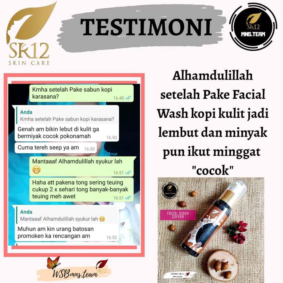 FACIAL WASH COFFEE SR12 / MEMBANTU MENGURANGI FLEK HITAM / BEKAS JERAWAT