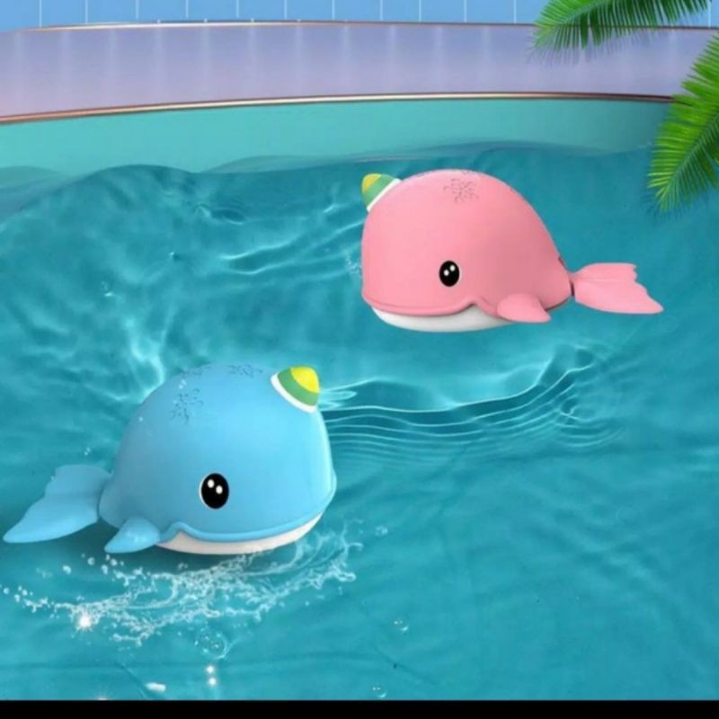 mainan anak mandi lumba lumba berenang Whale swim toys
