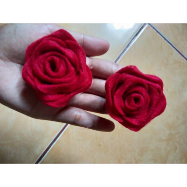 ANDRIA_SHOP aplikasi flanel bunga mawar / bunga mawar flanel