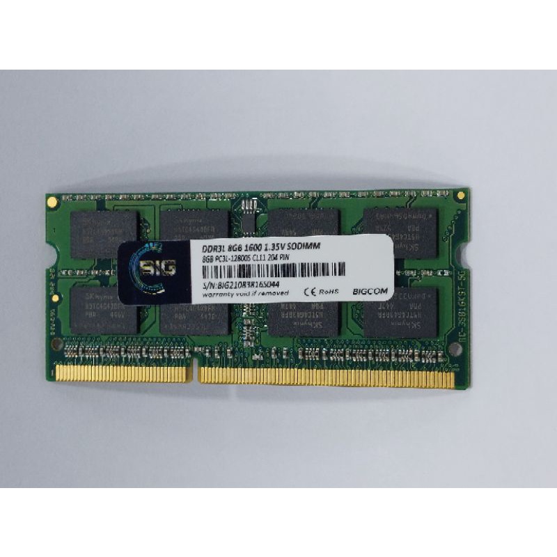 Sodimm Ddr3l 8Gb 1600 // Sodimm 8Gb Pc3l 12800 merk BIGCOM Garansi Lifetime