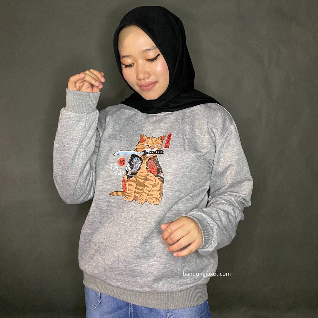 Cat Sweatshirt Holyrider // Sweater Crawneck Pria dan Wanita