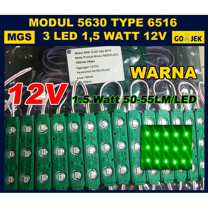 MODUL 5630 3 LED LENSA 6516 12V WARNA