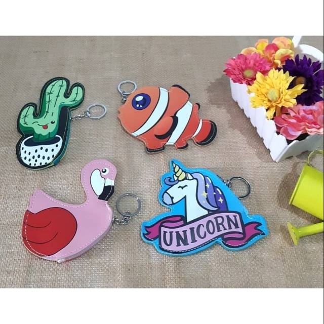 Dompet koin unik kaktus nemo flaminggo unicorn