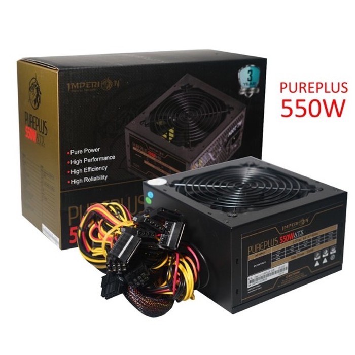 PSU Imperion 550W 80+ PUREPLUS Gaming Power Supply 550 Watt 80 PLUS+