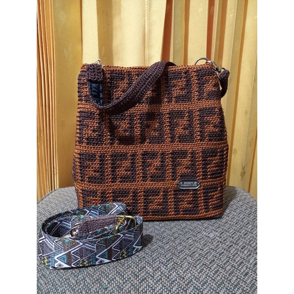 tas rajut model baru//tas fendi//tas wanita//tas selempang//tas jinjing//tas handmade//bag//crochet 