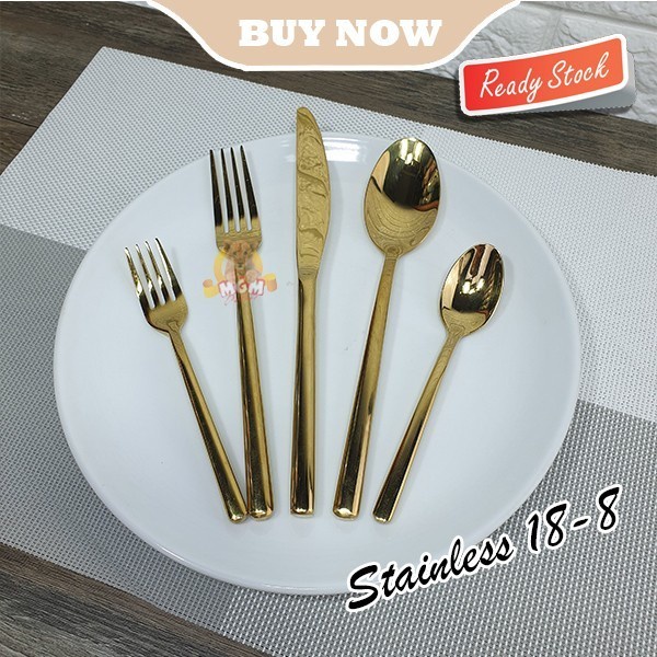 JAPAN Gold Garpu kue SULTAN emas TEBAL stainless 18-8 cake fork