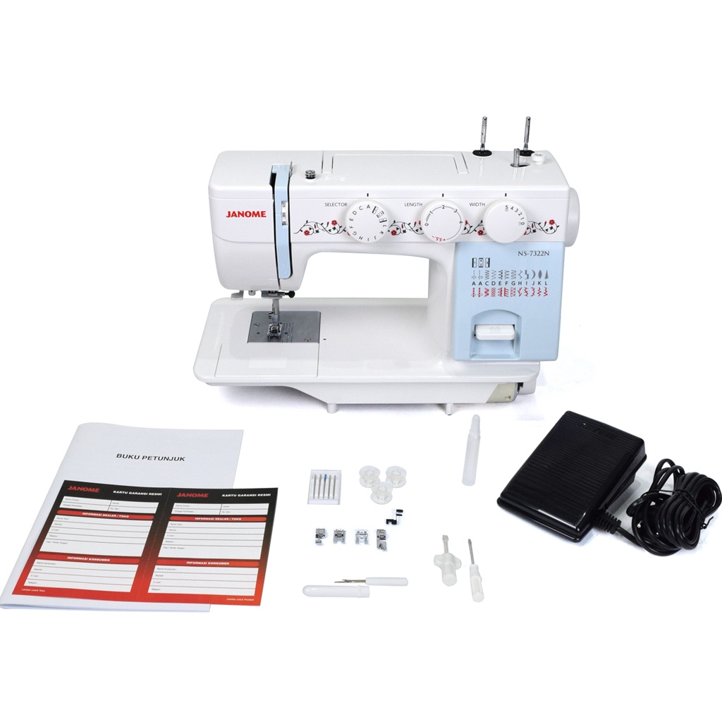 JANOME 7322N - Mesin Jahit Janome NS 7322N (Semi Portable) Body Full Besi