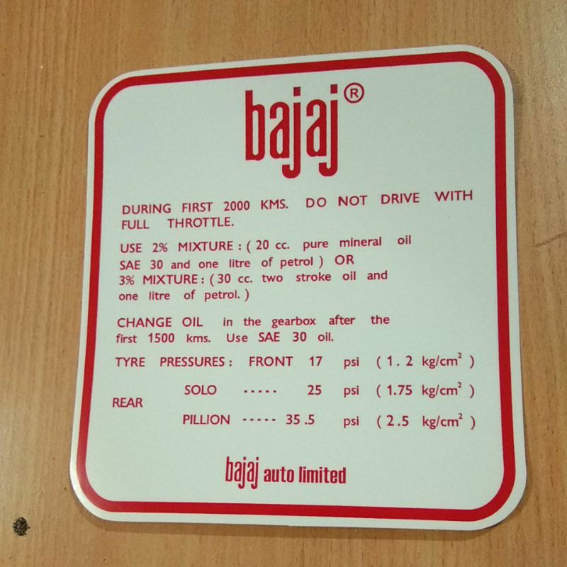 stiker vespa bajaj auto limited anti air transparan merah