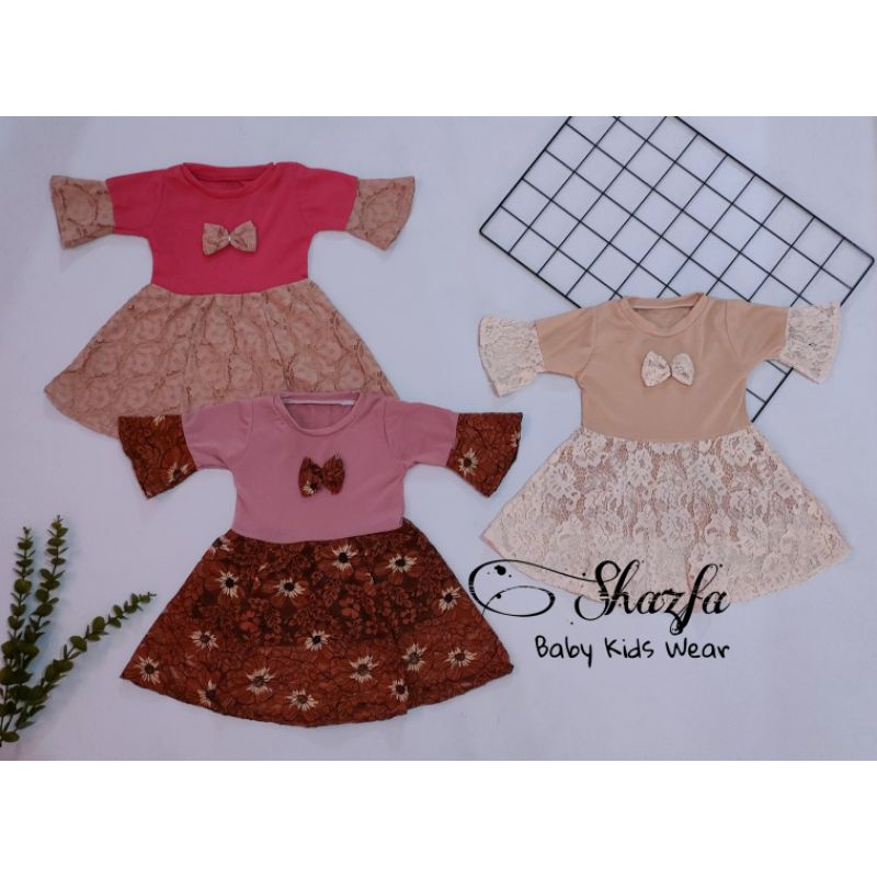 DRESS BAYI PEREMPUAN / DRESS ANAK BRUKAT LENGAN TEROMPET