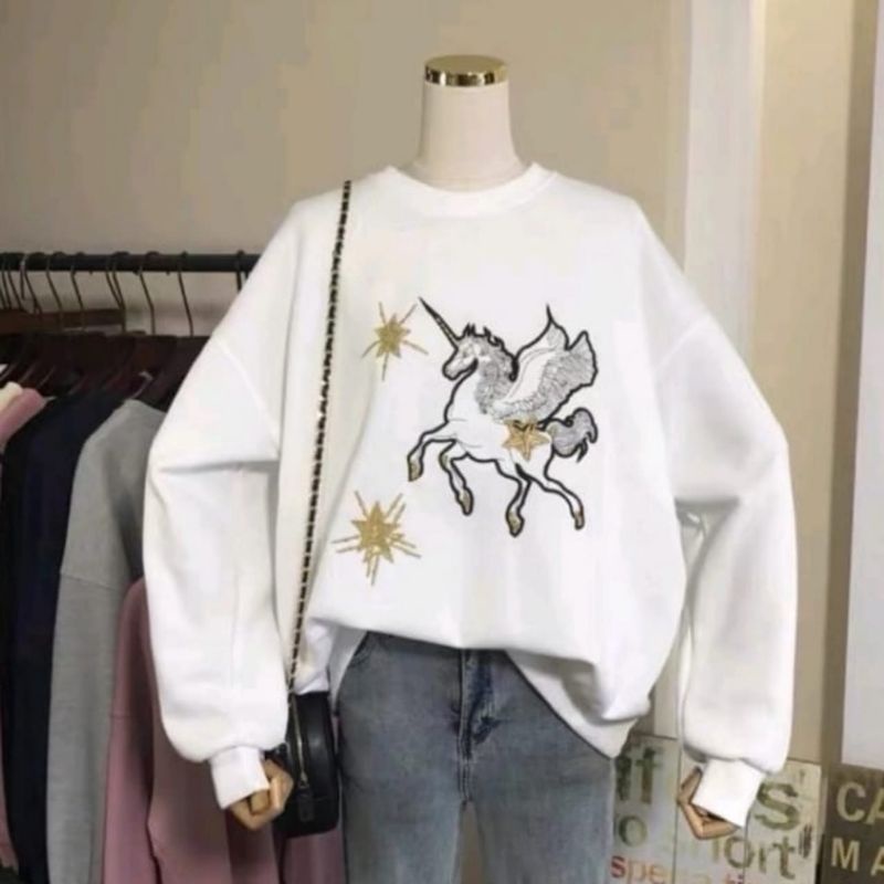 Unicorn sweater outerwear fashion remaja wanita