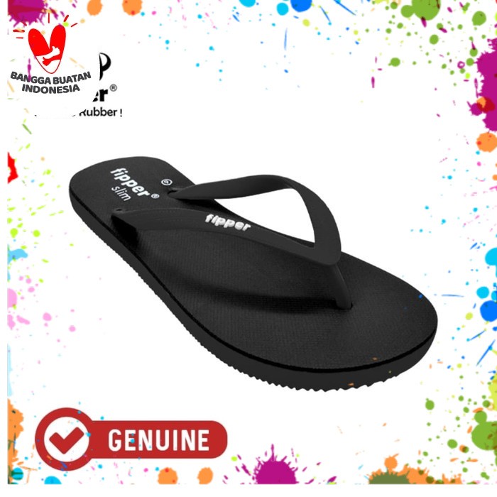 Fipper Slim / Sandal Jepit Wanita / Black Black
