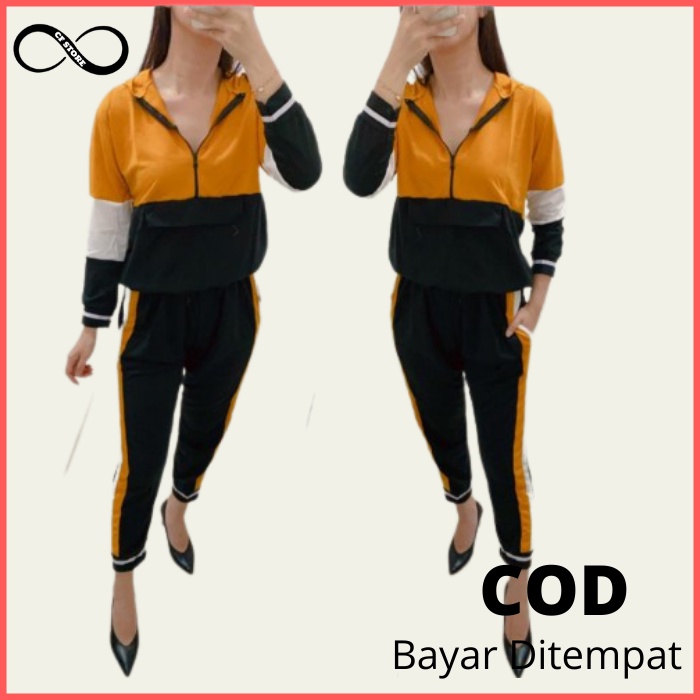 Setelan Wanita Hoodie Set Olahraga Import Korea Kekinian  Hoodie Wanita