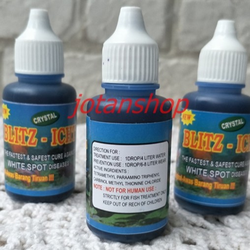 CRYSTAL BLITZ ICHT WHITE SPOT 30 ml obat biru ikan parasit jamur 30ml ich methylene blue