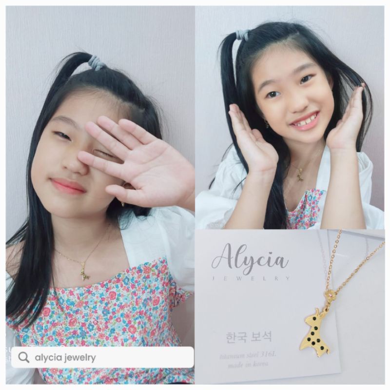 alycia kalung anak jerapah titanium anti karat