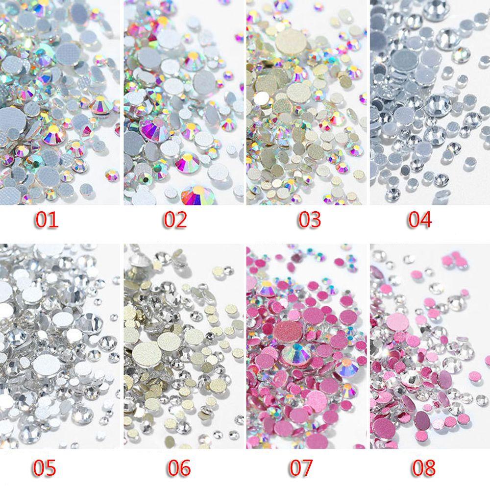 TOP 1440pcs/bag Nail Rhinestones 3D DIY Red Mix Sizes Nail Art Decoration