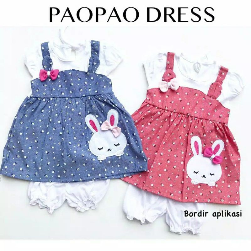 [AS] Dress anak setelan Pao Pao Dress 6-12 month