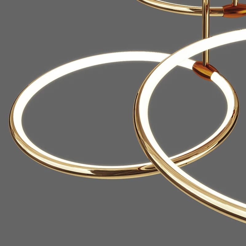 LAMPU GANTUNG HIAS LED CINCIN MEWAH GOLD RING PREMIUM CHANDELIER