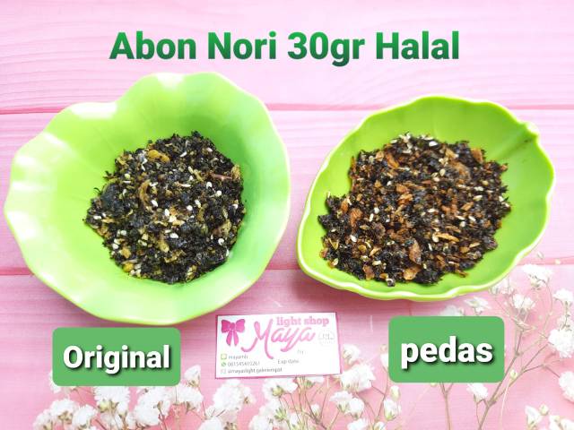 Abon nori 30gr abon rumput laut tokinori original pedas bawang goreng abon rumput laut seaweed mentai snack abon