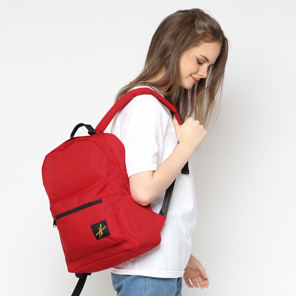 THEODOR Backpack STARK Red - Tas Ransel - Water Repellent - Pria Wanita - High Quality