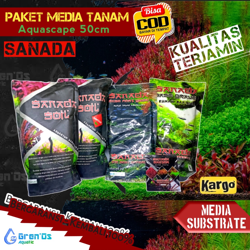 Paket Media Tanam Substrate Sanada Aquascape Aquarium 50cm Akuarium Soil Pupuk Dasar Rumah Bakteri S