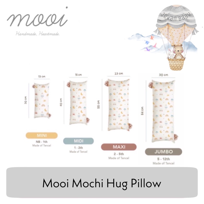 MOOI Mochi Hug MINI / MIDI / MAXI / JUMBO Bantal Bayi Anak