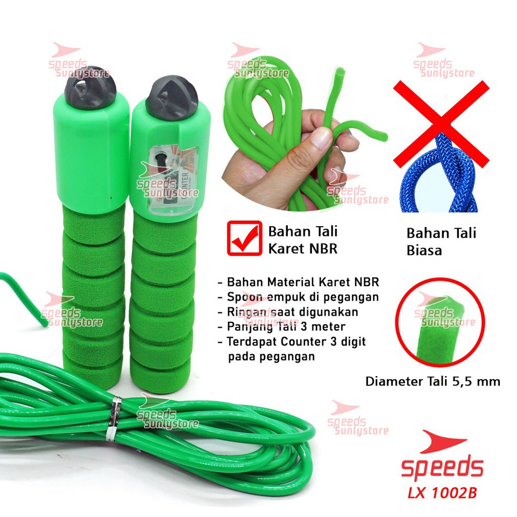 Skipping Lompat Tali Kansen Loncat Tali Digital Jump Rope Lompat Tali Speeds 021-1002B (Victoria)