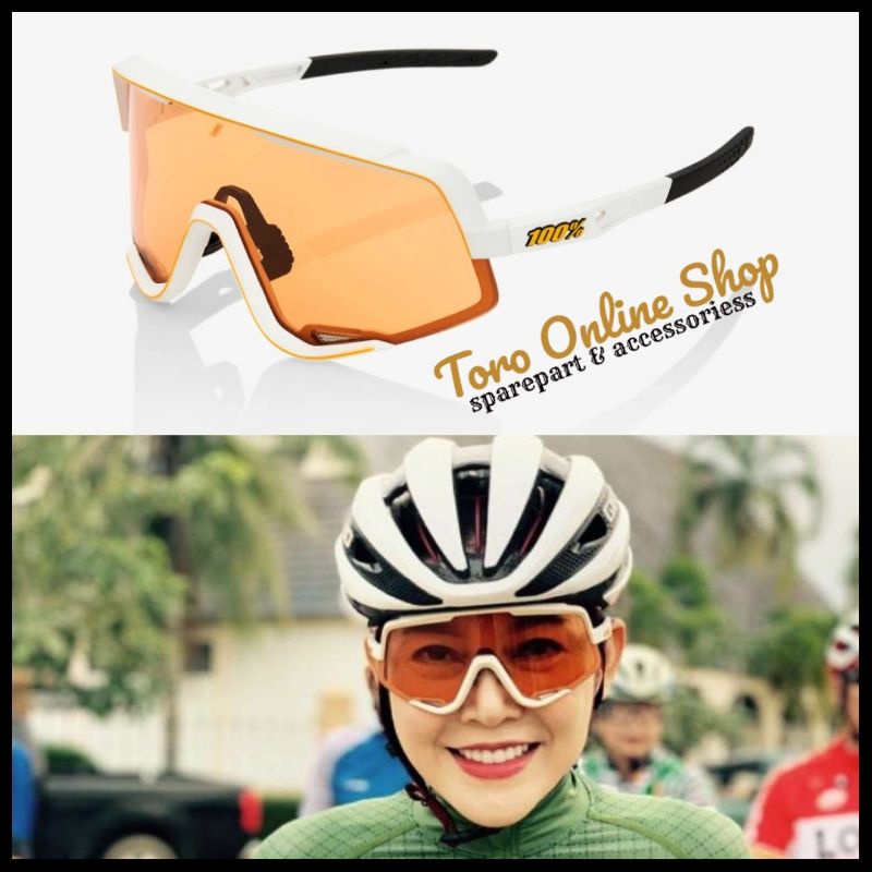 kacamata sport wanita kacamata sepeda cewek kacamata olahraga outdoor bersepeda gowes manja putih
