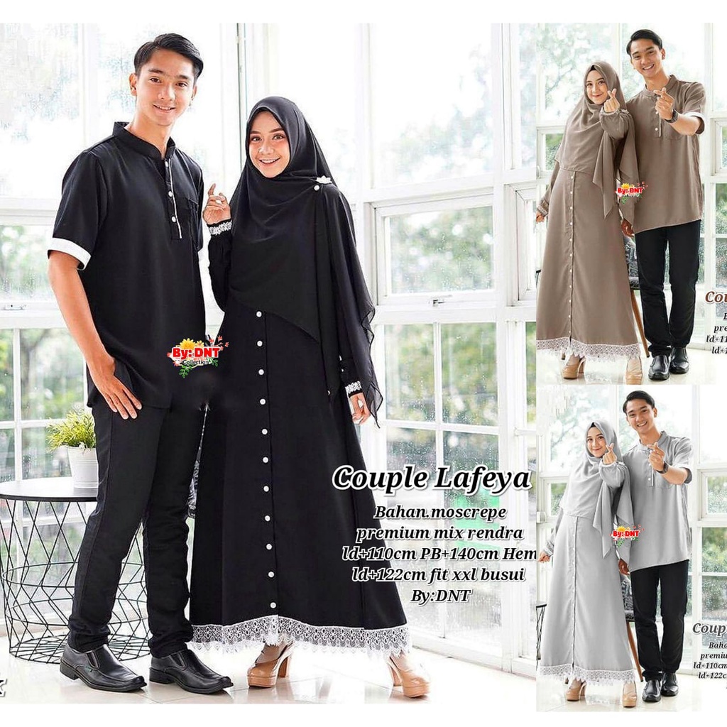 KHANSABATIK [BISA COD] TERMURAH ADA JUMBO!!! BAJU MUSLIM HULYA COUPLE PASANGAN SETELAN MUSLIM SYAR'I LEBARAN