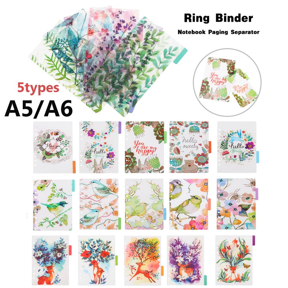 R-flower 5PCS / SET Pemisah Halaman Buku Catatan / Notebook Bahan Plastik Motif Bunga