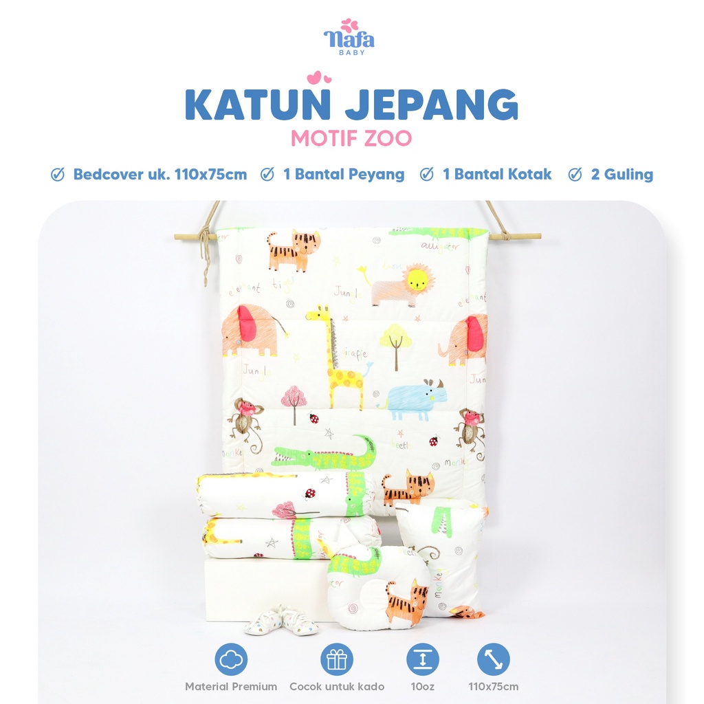 NAFA BABY - Premium Bedcover Bayi Bantal Guling | Katun Jepang | Alas Tidur Selimut Bayi Lembut Adem