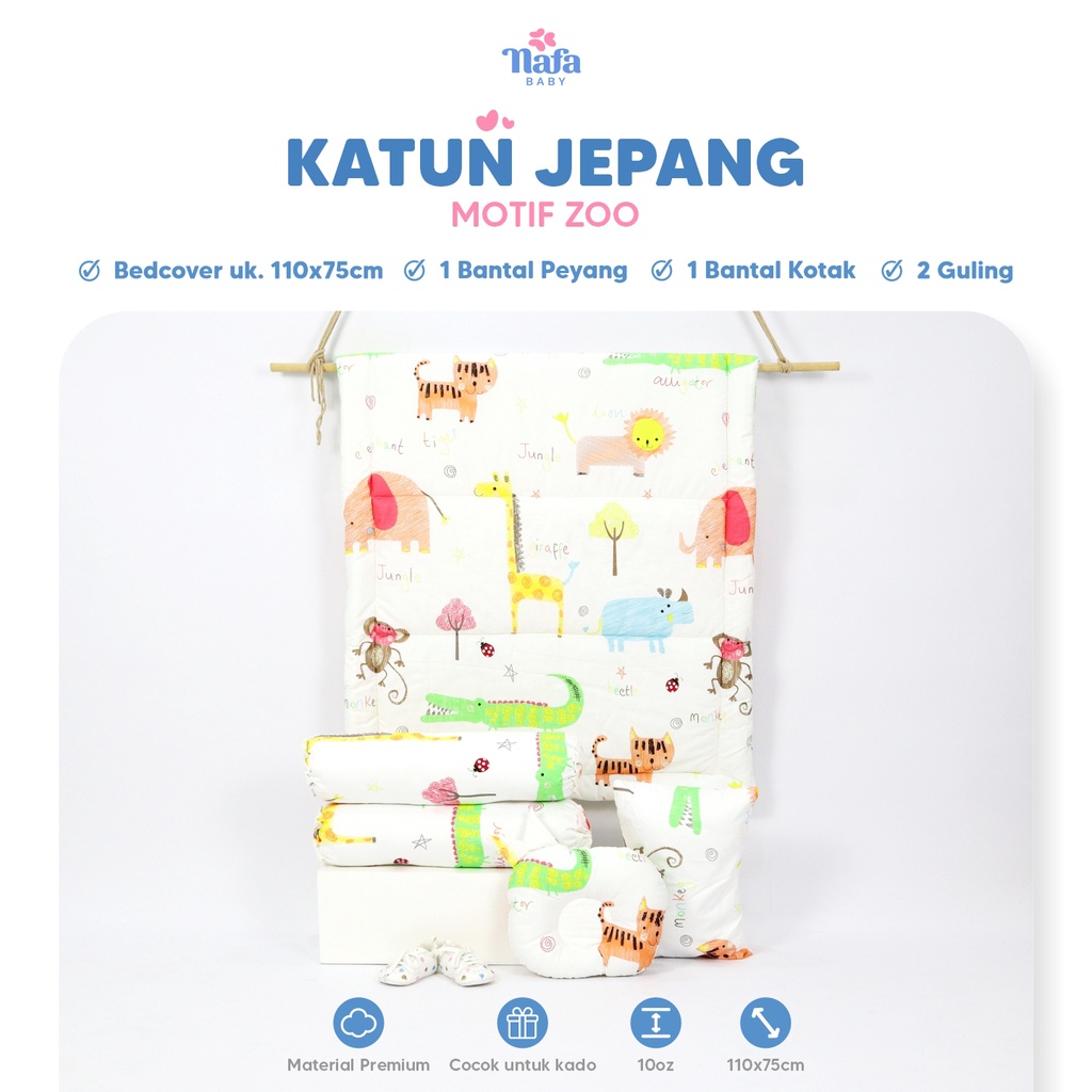 NAFA BABY - Bedcover Bayi Bantal Guling | Katun Jepang dan Sutra Tencel