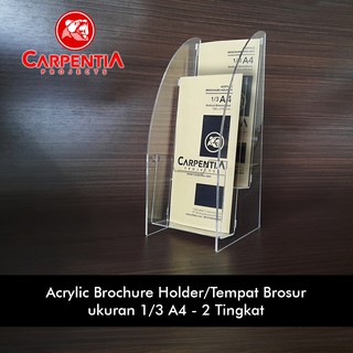 Pilihan Tempat Brosur Akrilik Acrylic Standing Leaflet Dengan Tempat Kartu Nama Ukuran 1 3 A4 Shopee Indonesia
