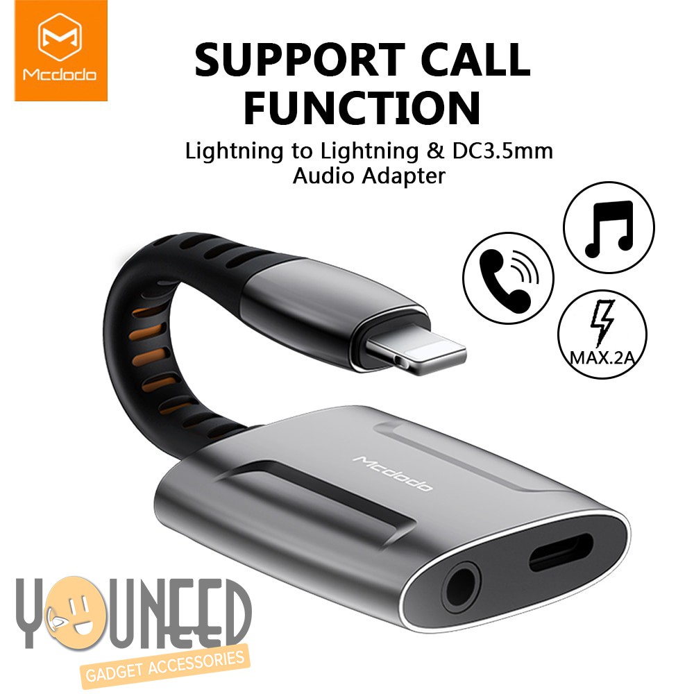 Mcdodo Cable Audio For iPhone 11Pro Splitter To Jack 3.5mm Support Mic