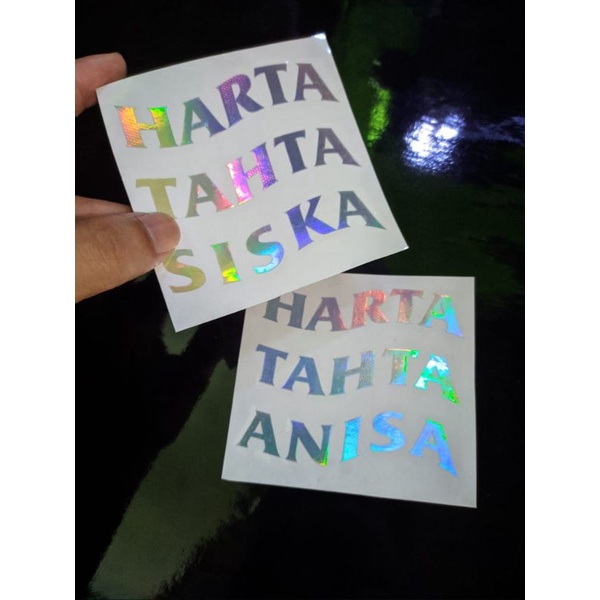 STICKER HARTA TAHTA CUSTOM NAMA MURAH