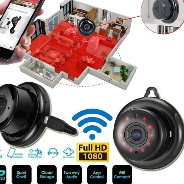 Smartnet Wifi Camera Mini, HD Wireless Ip Mini Camera Wifi Smart Net Cam Aplikasi V380, CCTV Mini