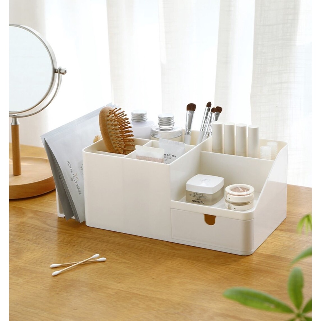 Rak Kosmetik Kotak Penyimpanan Make Up Drawer Slider Stationery box - 1161a White