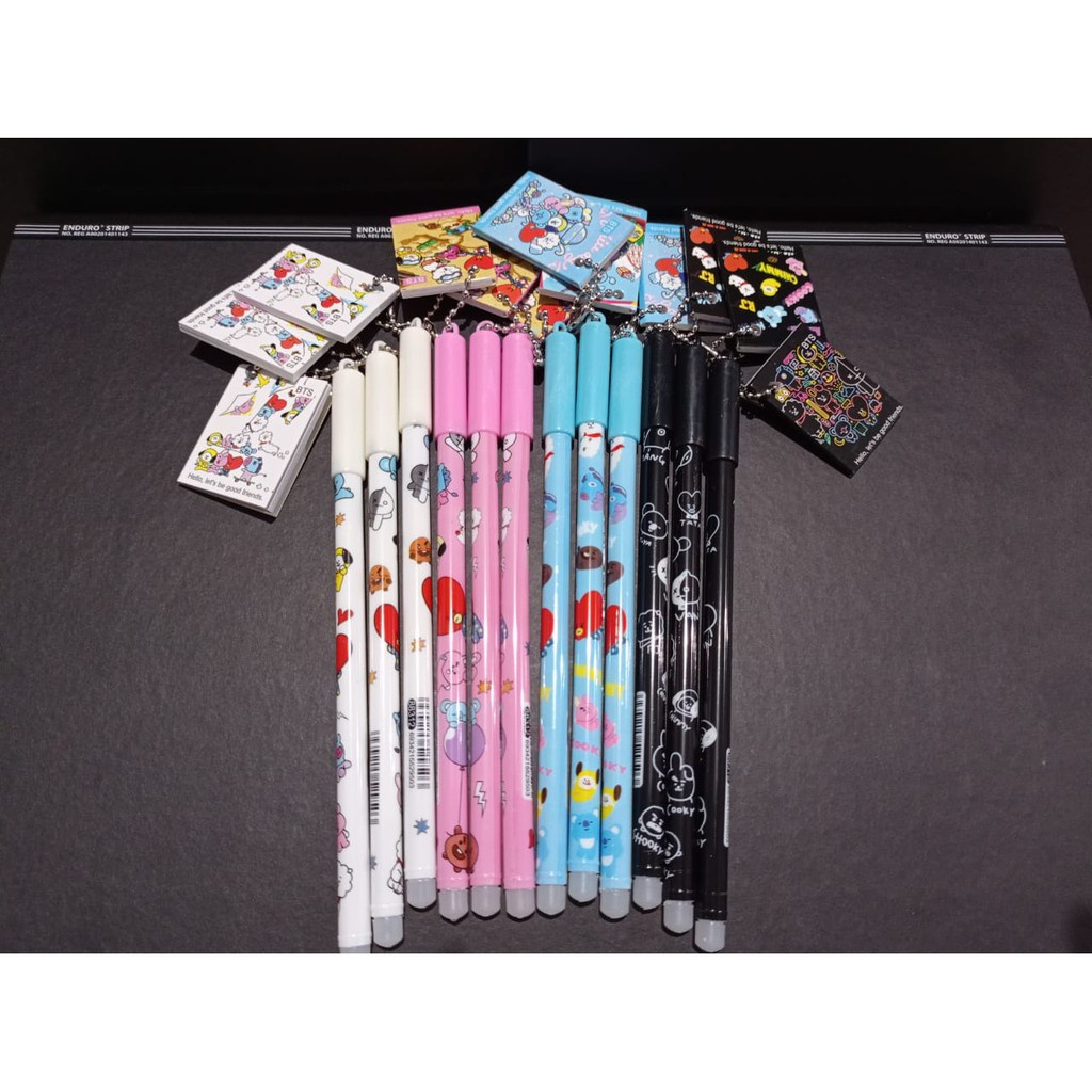 

Pulpen Gel BTS + gantungan Buku Mini