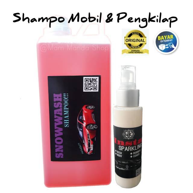 Paket Shampo mobil &amp; Insta Sparkling/Sabun Cuci Kendaraan/Pengkilap Motor &amp; Mobil