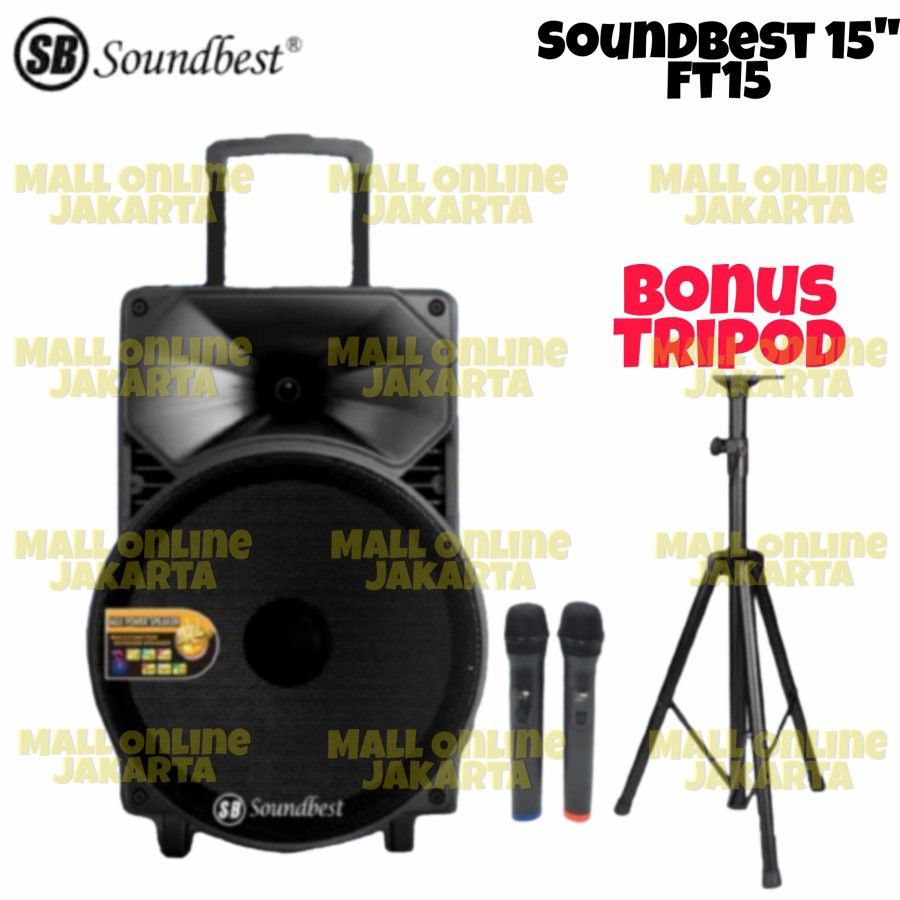 Speaker Portable Soundbest Ft 15 inch Aktiv ft15 original wireless