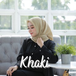 Bella Square Hijab Segiempat | Kerudung Laudya Pollycotton PART 2-Khaki
