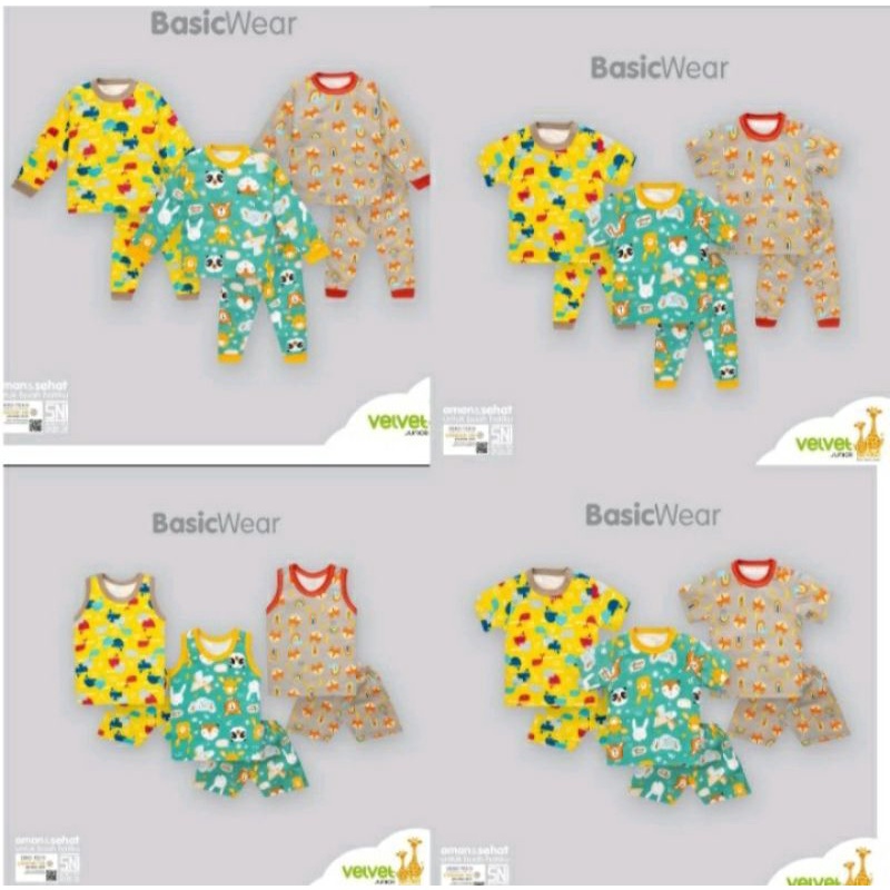1 SERI Velvet junior terbaru gems in the sky piyama setelan panjang pendek kutung