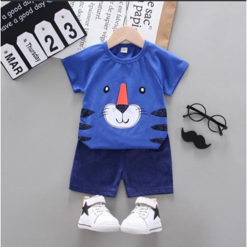 Mamamoli Baju setelan kaos anak laki laki / bayi / baby import/impor lucu mouse mm28